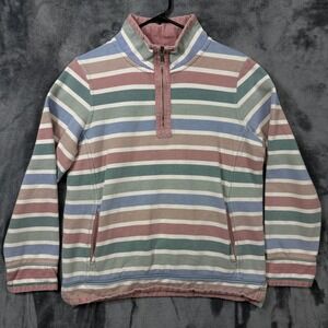 FatFace Airlie Quarter Zip Pullover Womens 10 Pink Multi Stripe Sweatshirt